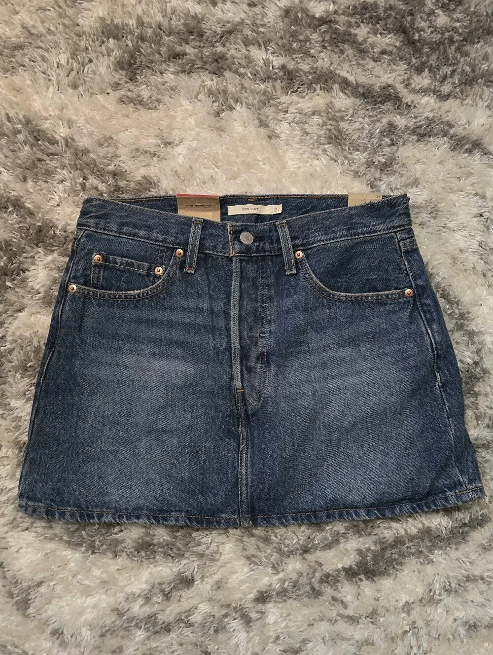 Levi's Classic Dark Blue Denim Mini Skirt